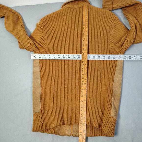 VINTAGE Challenger Jacket Suede Knit Cardigan Sweater Western Large (42-44) - Picture 5 of 8